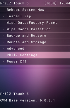 Philz touch - Android custom recovery