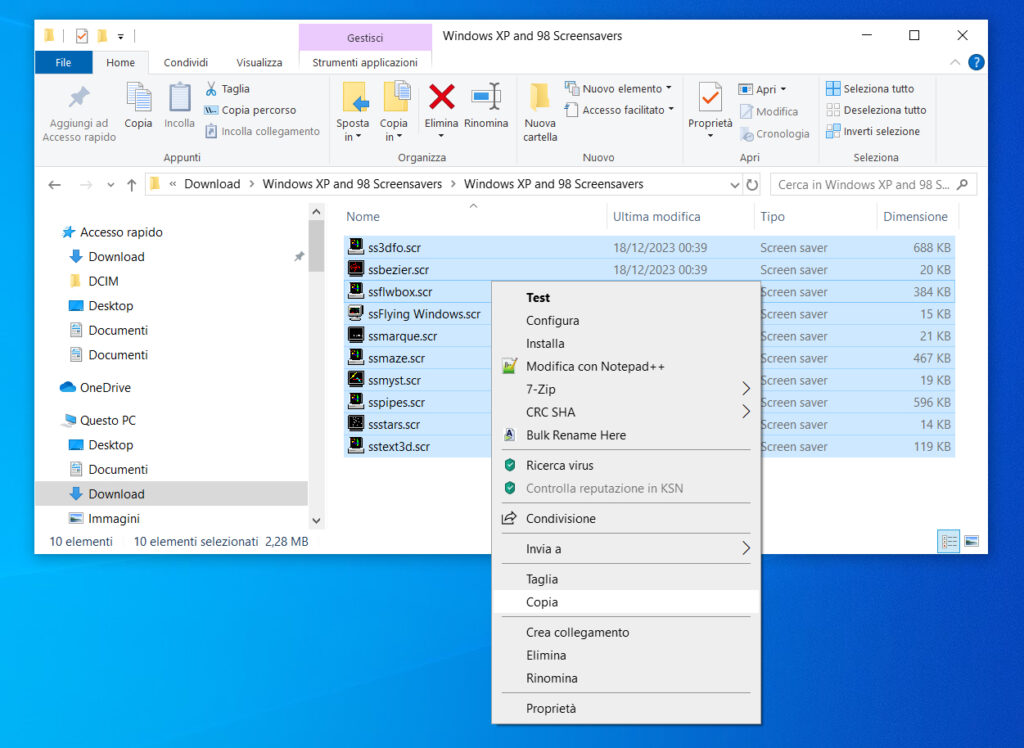 Installare gli screensaver di Windows 95, 98, 2000, ME e XP su Windows 10 e 11 - Schermata 2