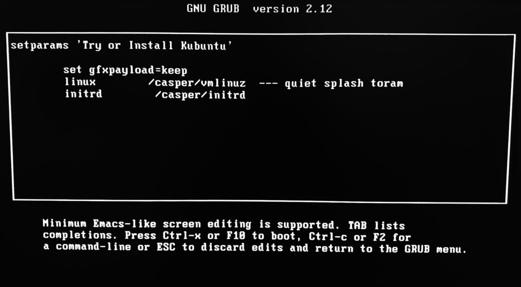 Schermata 2 GRUB Kubuntu